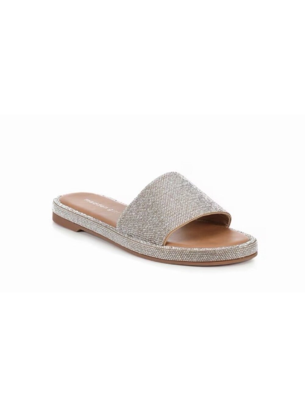 WOMEN'S MADDEN GIRL ADDIIE RHINESTONE SLIP ON FLAT SANDALS SIZE 9